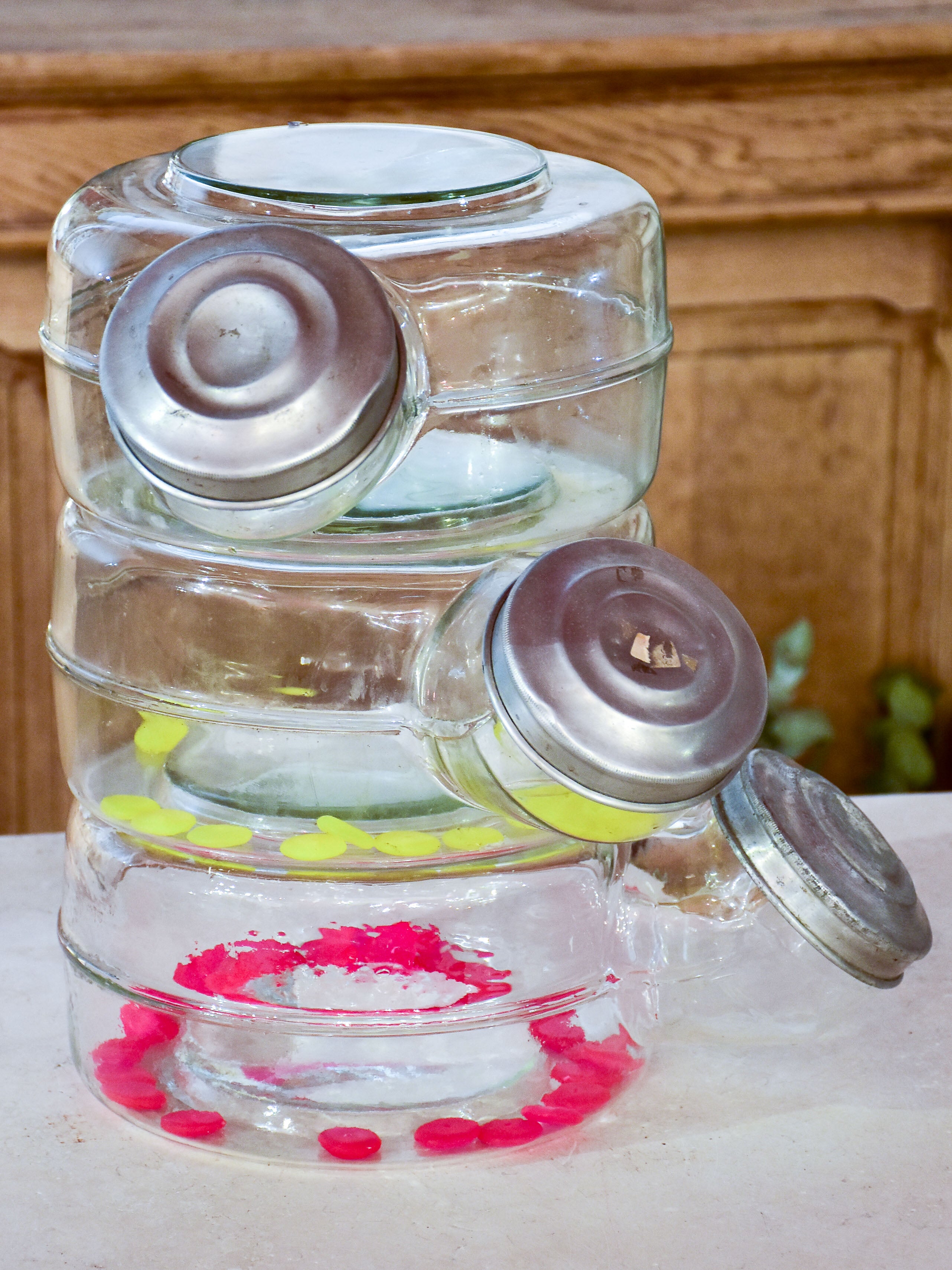 Lot of three 19th century lolly-shop canisters
