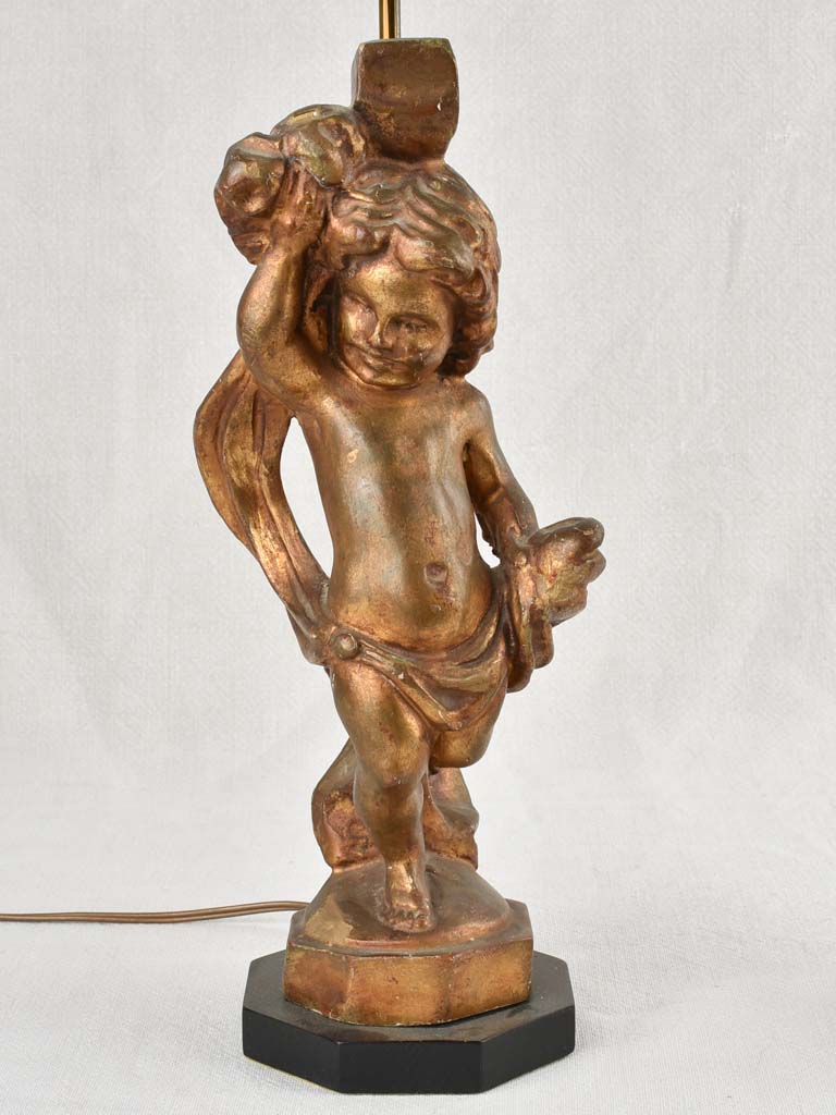 Pair of gilded table lamps - cherubs 24¾"
