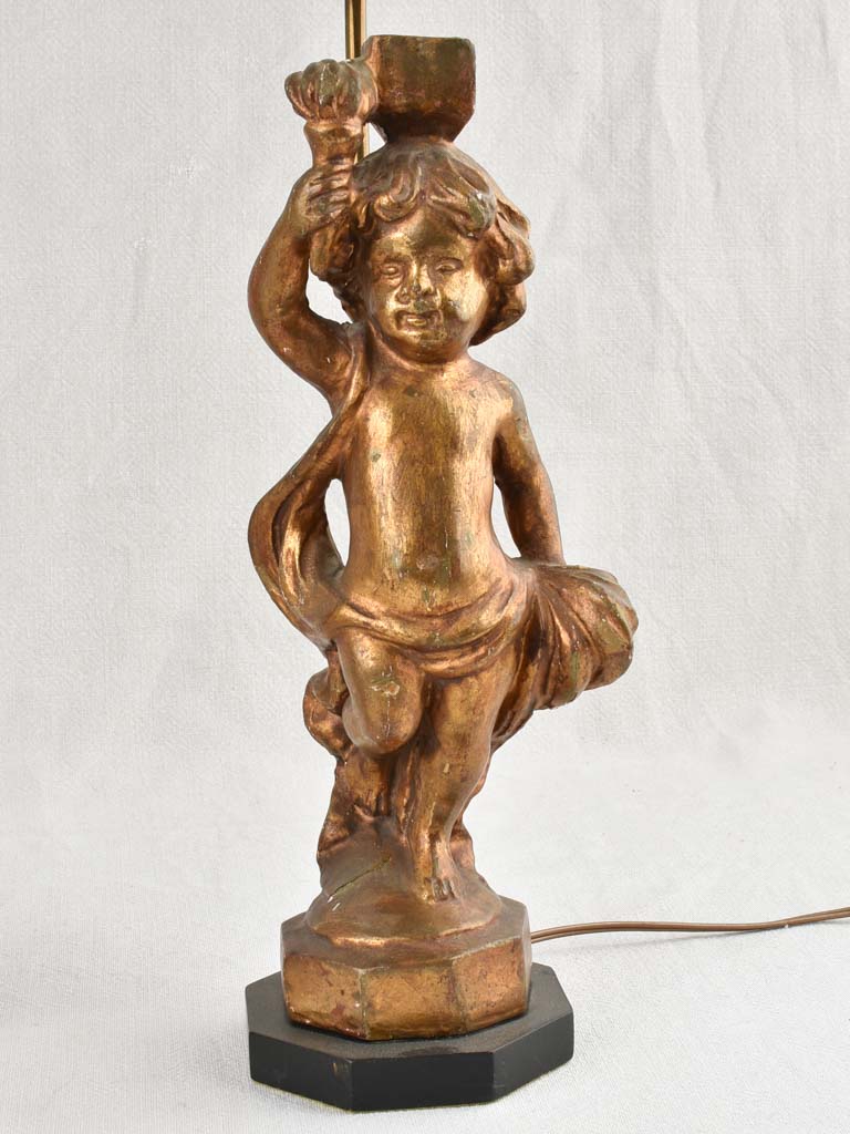 Pair of gilded table lamps - cherubs 24¾"