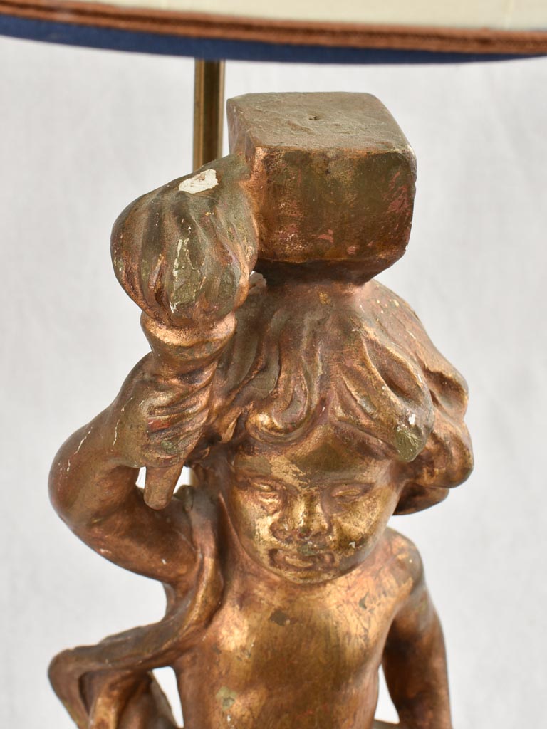 Pair of gilded table lamps - cherubs 24¾"