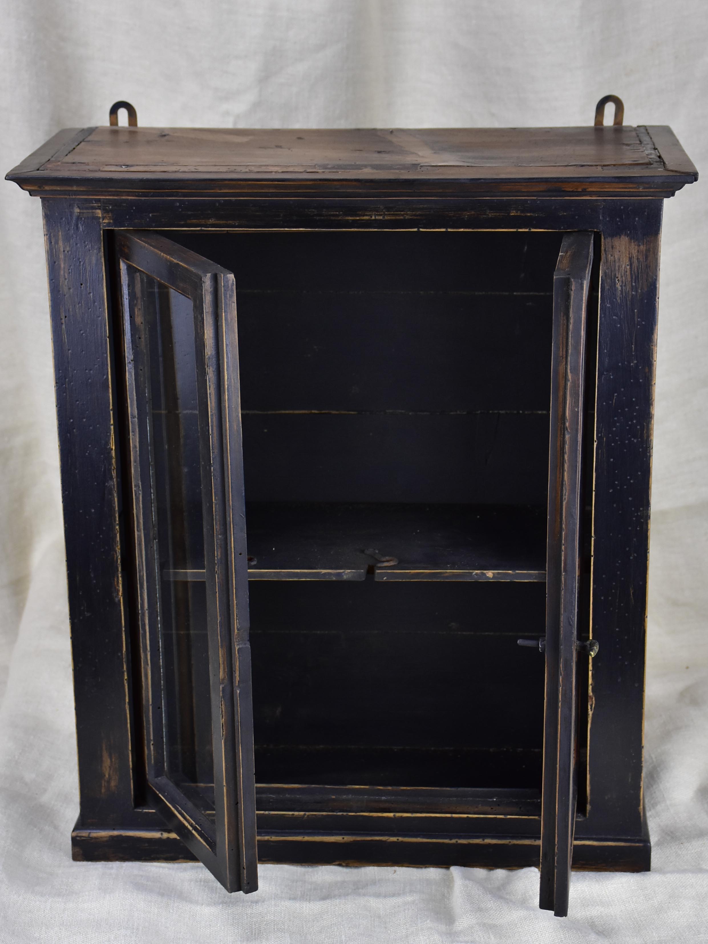 Small late 19th Century French glass door cabinet