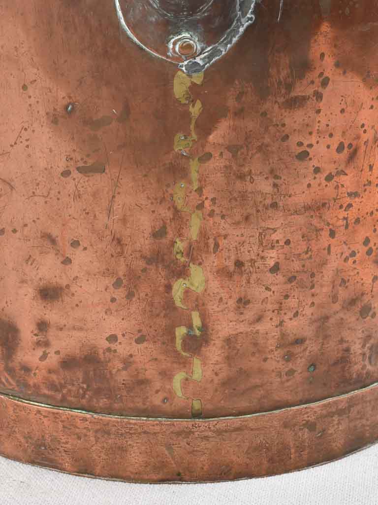 19th century French watering can / copper pitcher 14½"