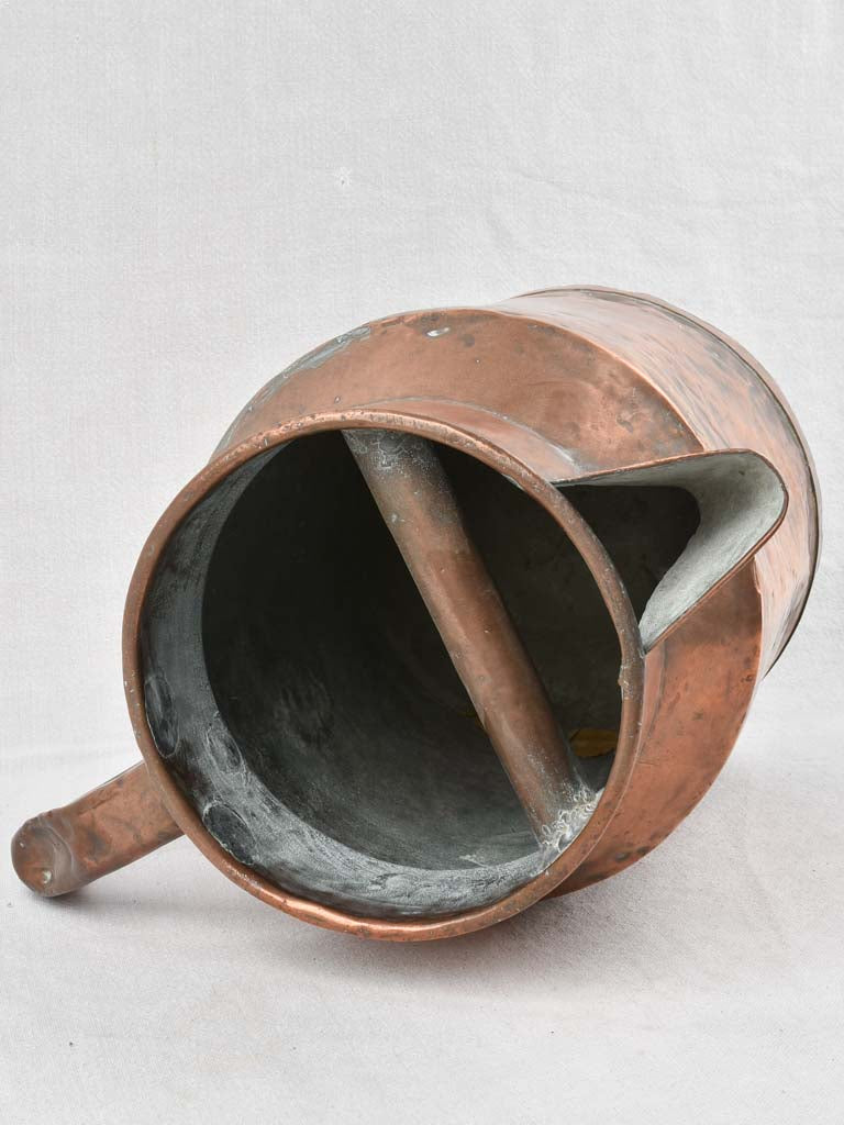 19th century French watering can / copper pitcher 14½"
