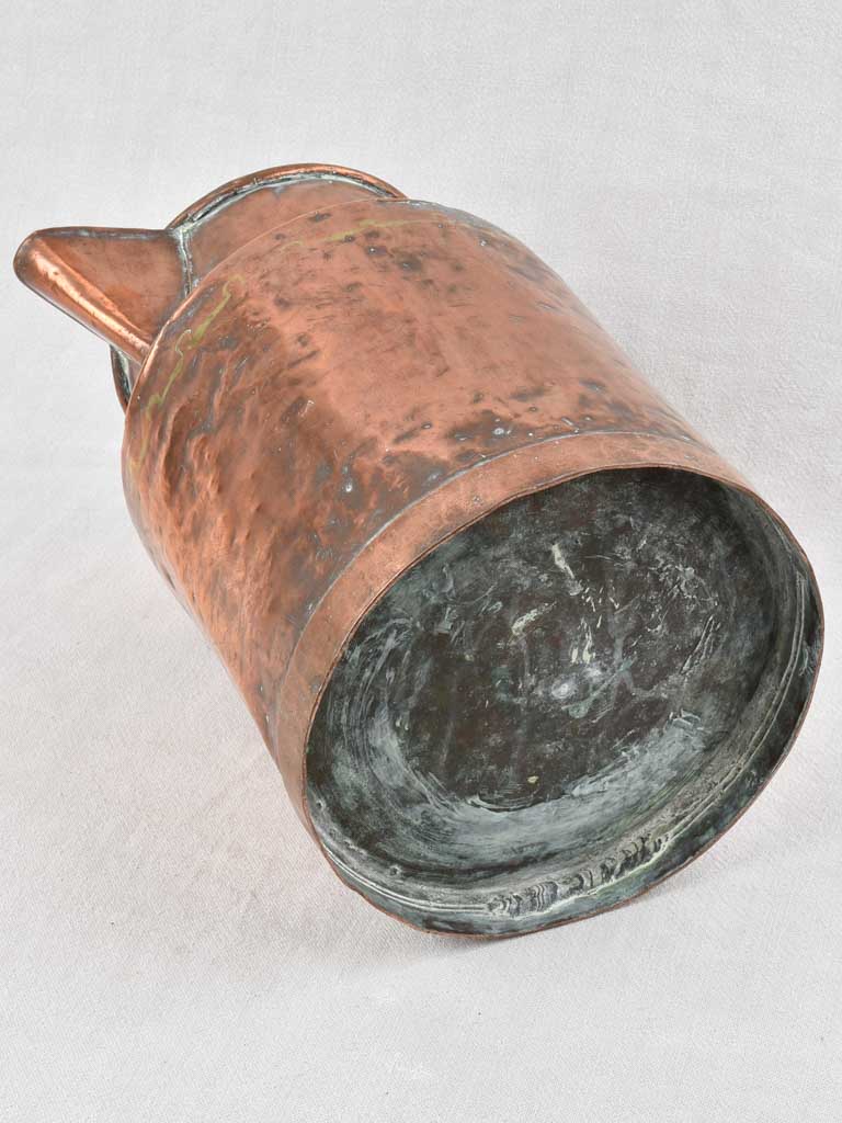 19th century French watering can / copper pitcher 14½"