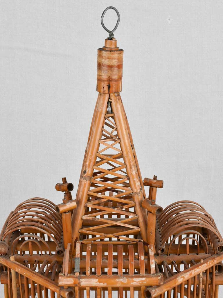 Birdcage, bamboo and rattan 26"