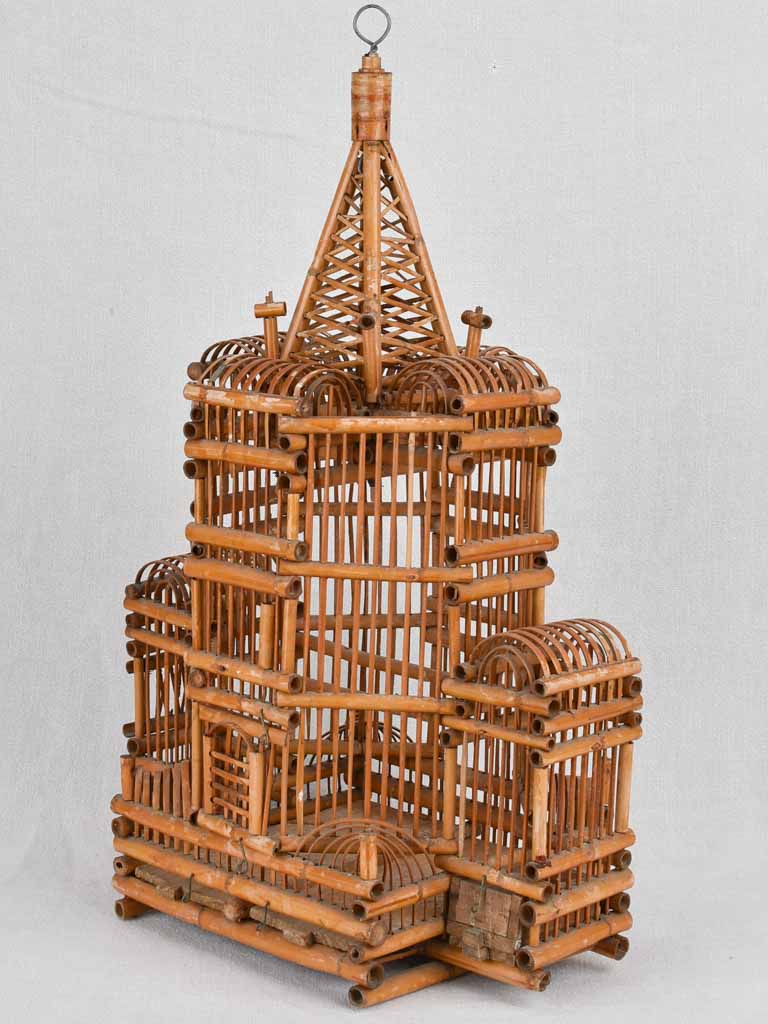 Birdcage, bamboo and rattan 26"