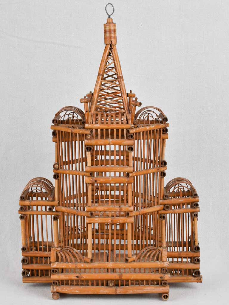 Birdcage, bamboo and rattan 26"