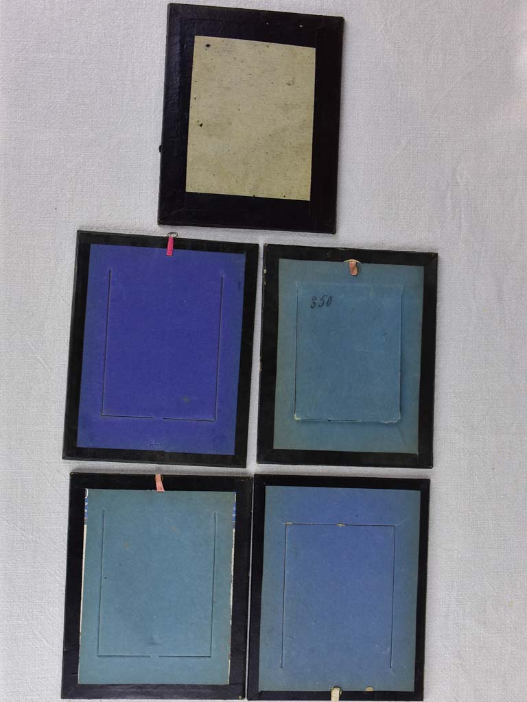 Collection of five antique French photo frames 8¾" x 10¾"