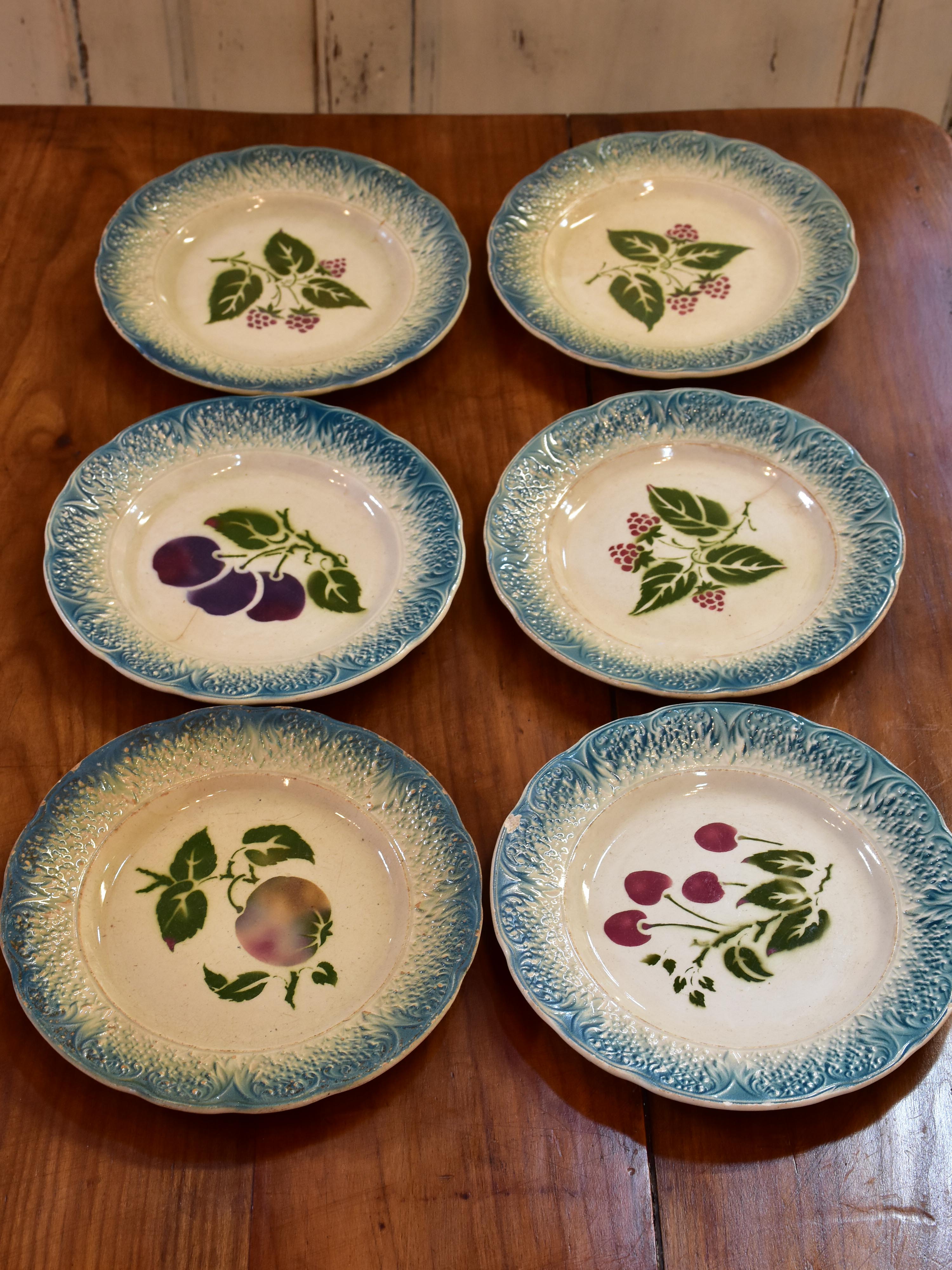 Set of six 19th century French plates