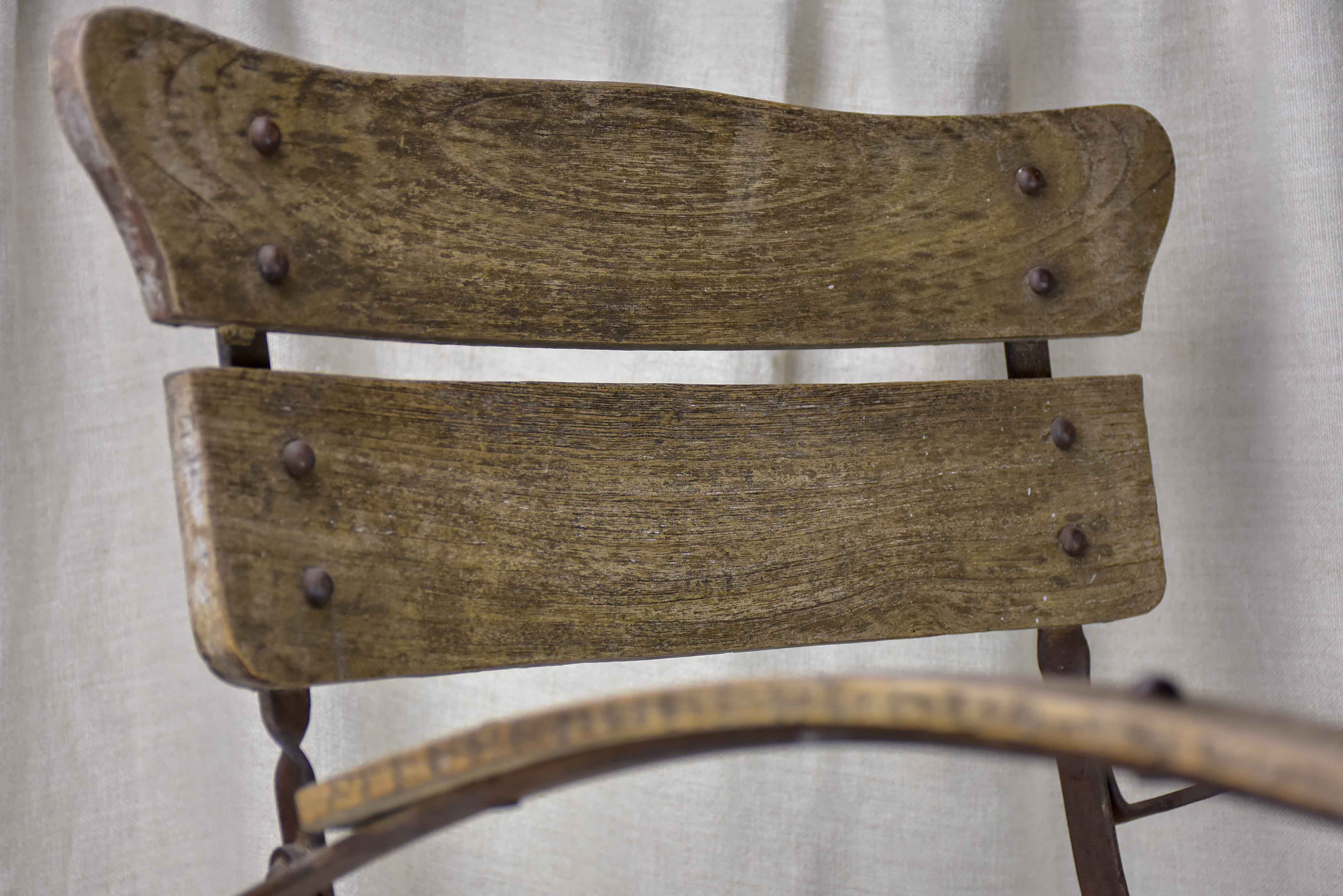 Antique French folding garden armchair