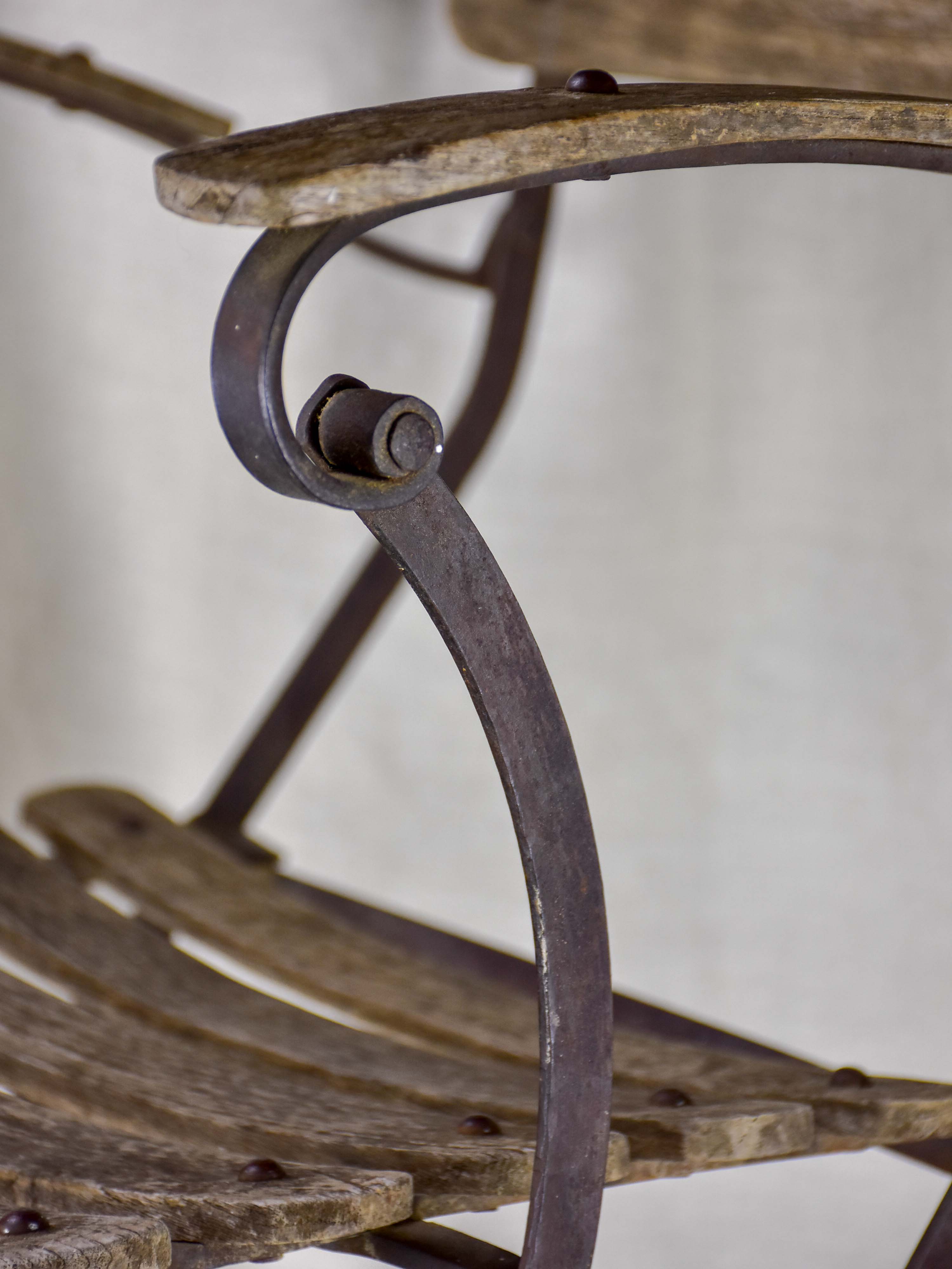 Antique French folding garden armchair