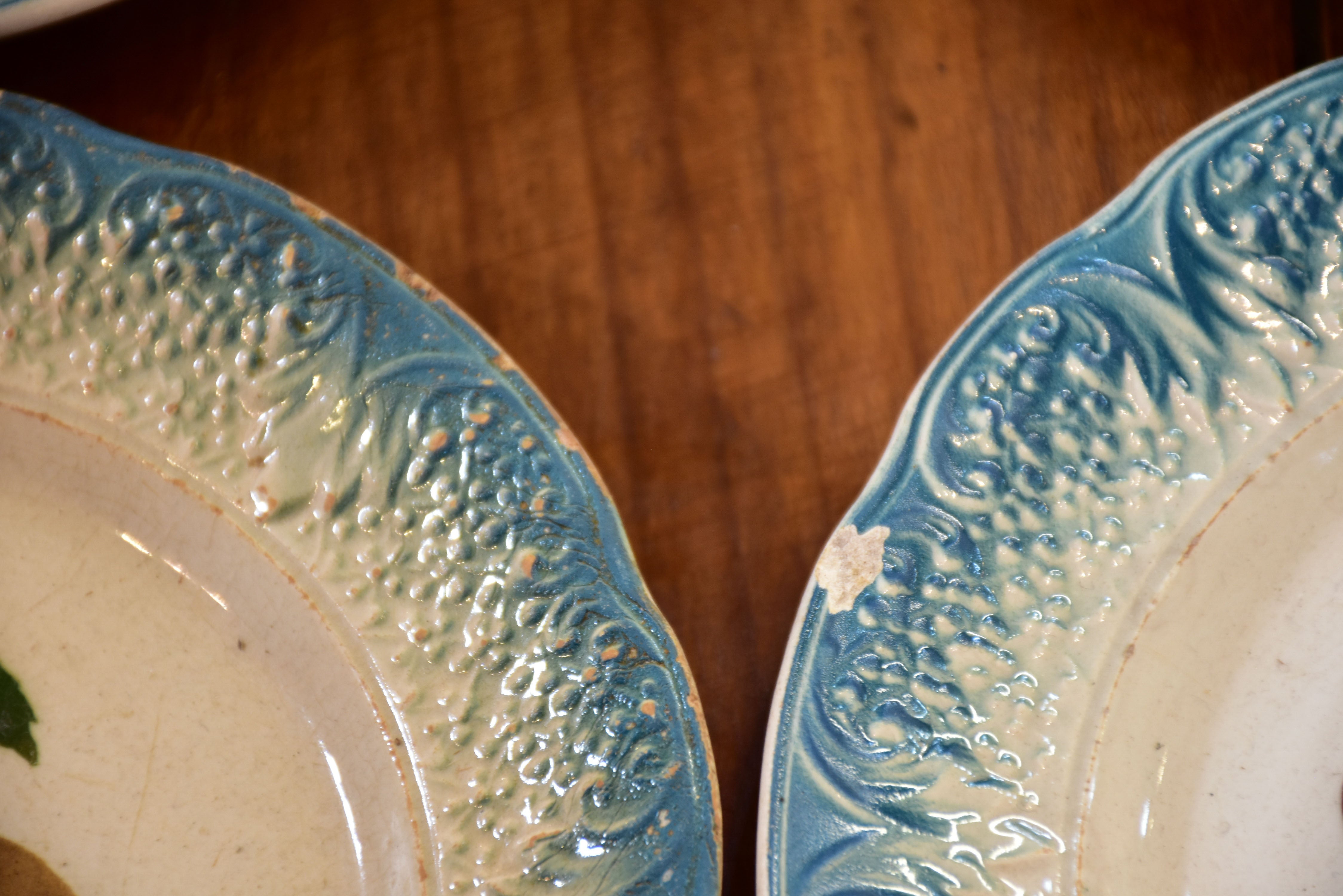 Set of six 19th century French plates