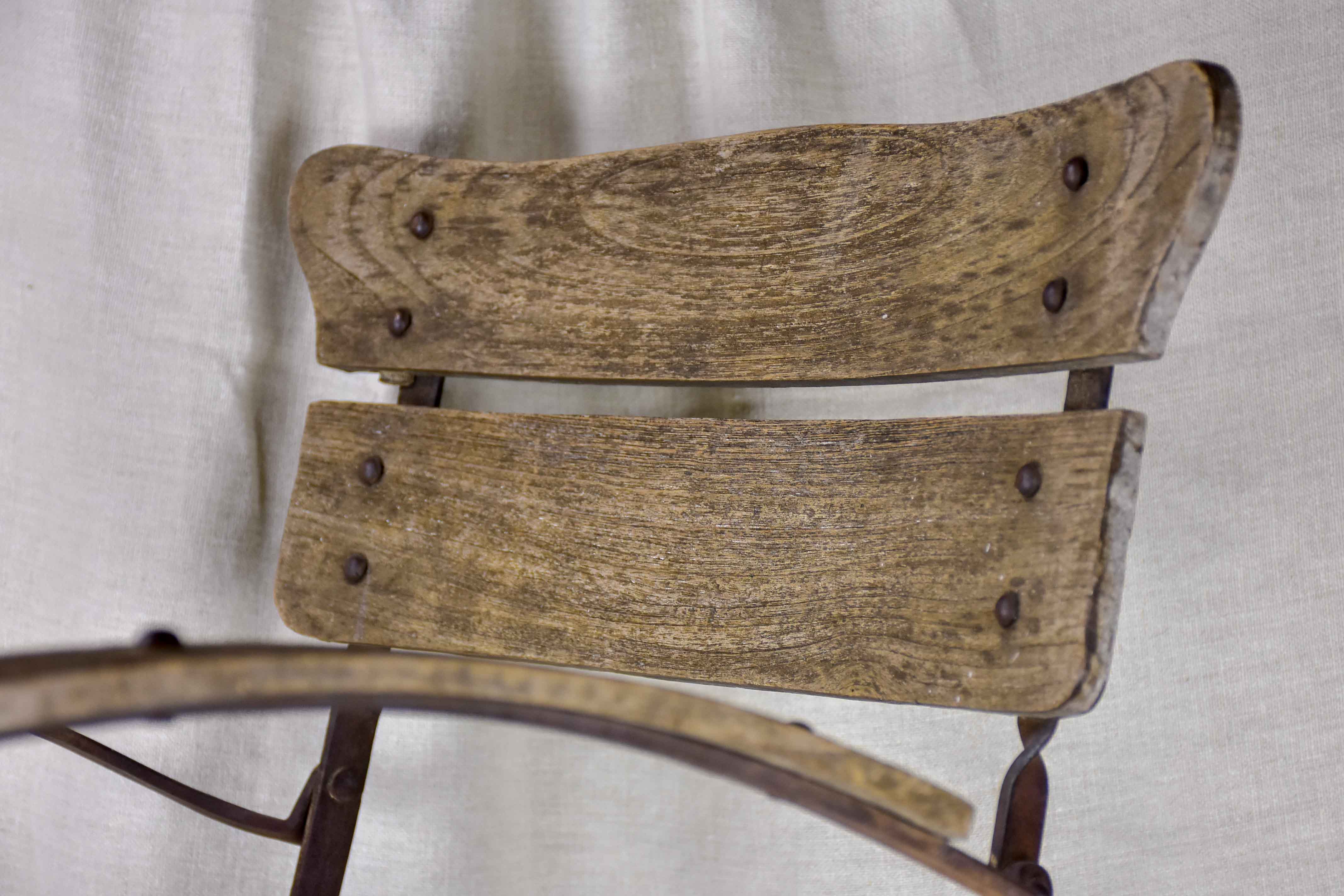 Antique French folding garden armchair