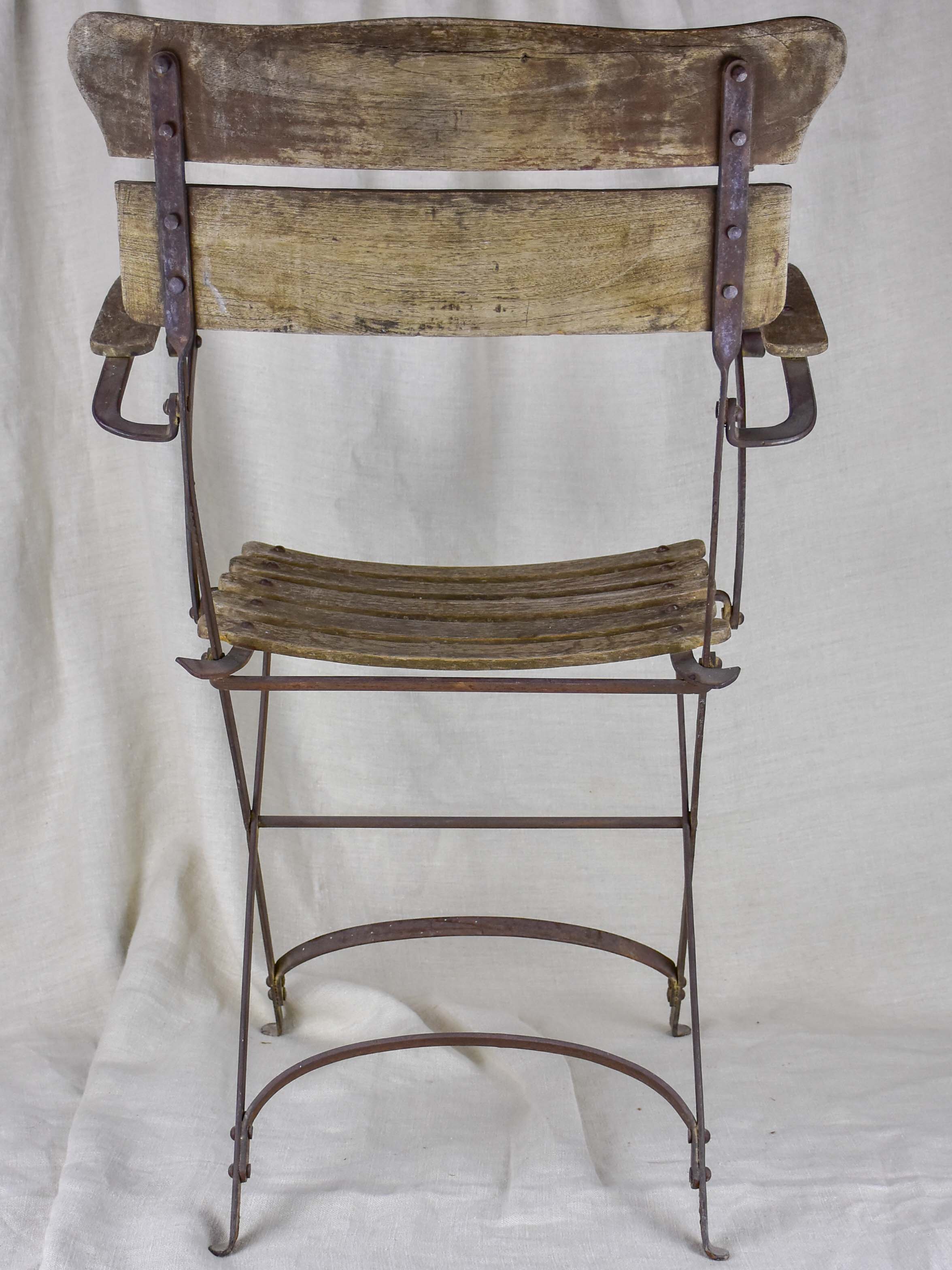 Antique French folding garden armchair