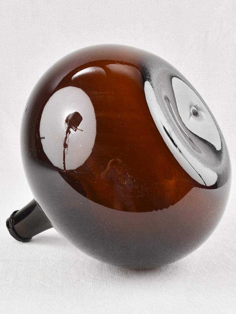 Petit blown glass demijohn - amber 12½"