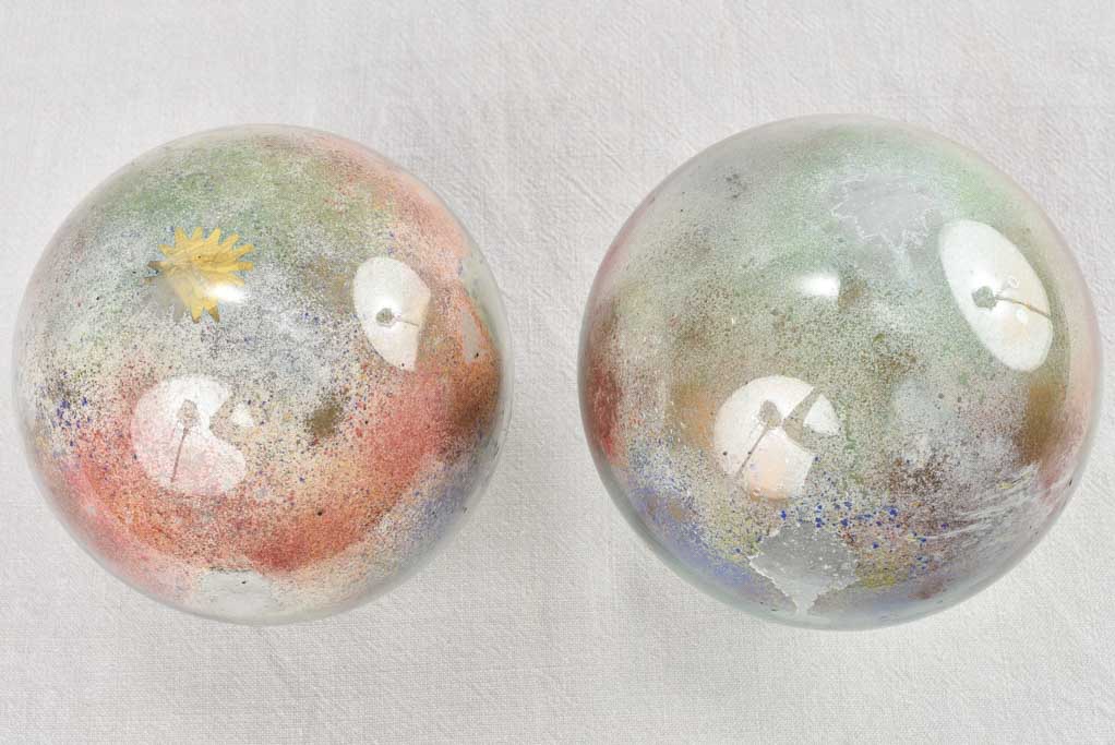 Antique crafted blown glass hat displays