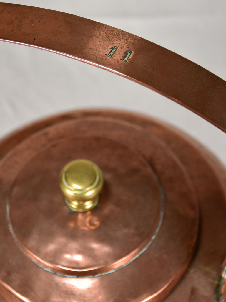 Large 18th century French copper kettle