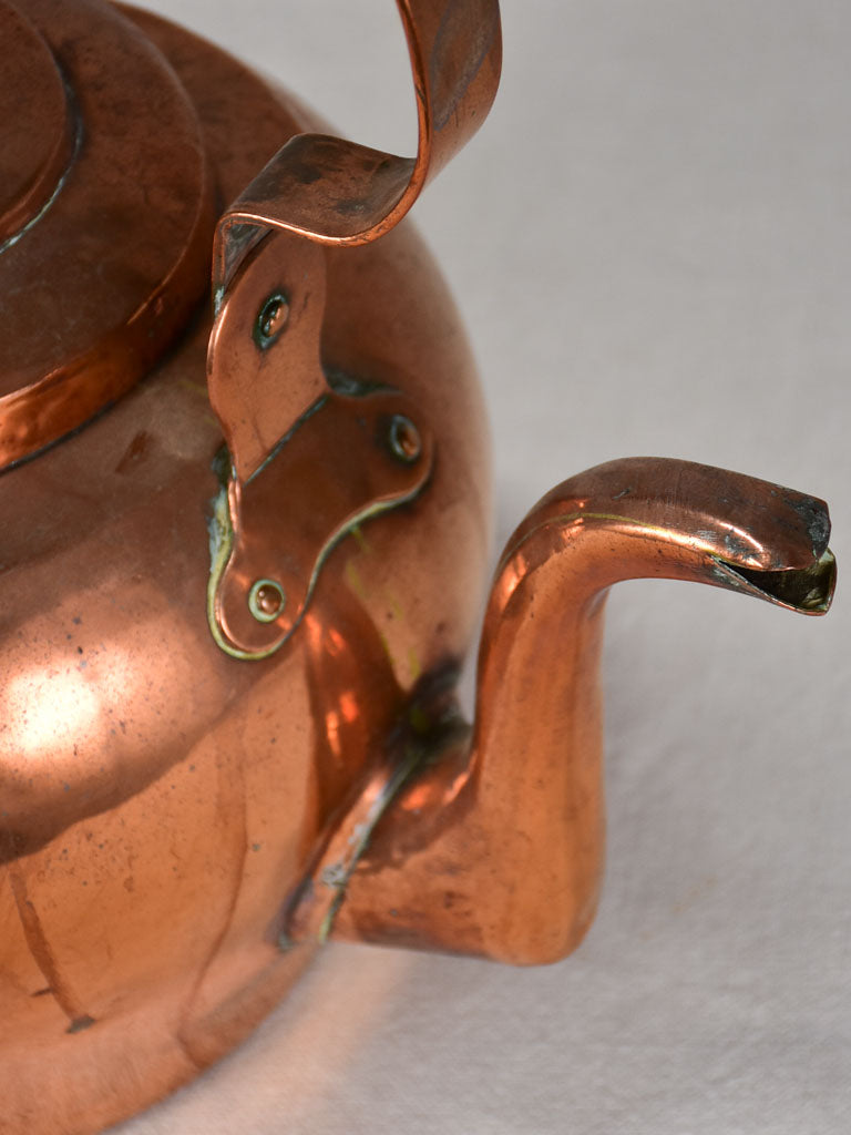 Large 18th century French copper kettle