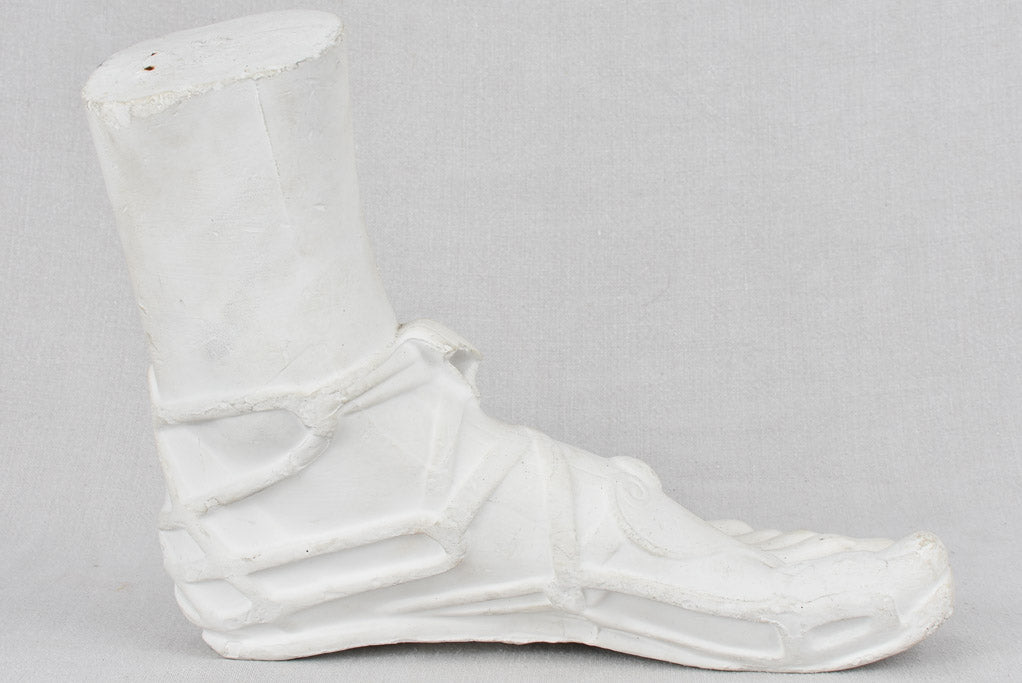Rustic Plaster Sculpture of Foot in Sandal