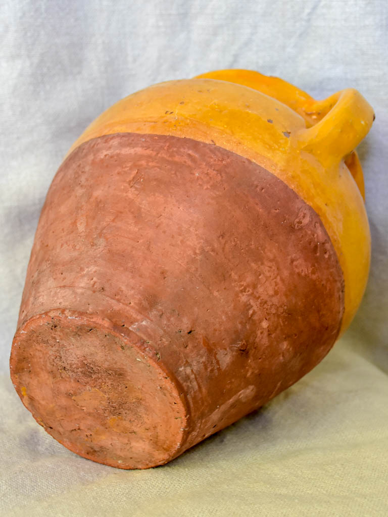 Early 20th Century French confit pot with apricot glaze 8¼"