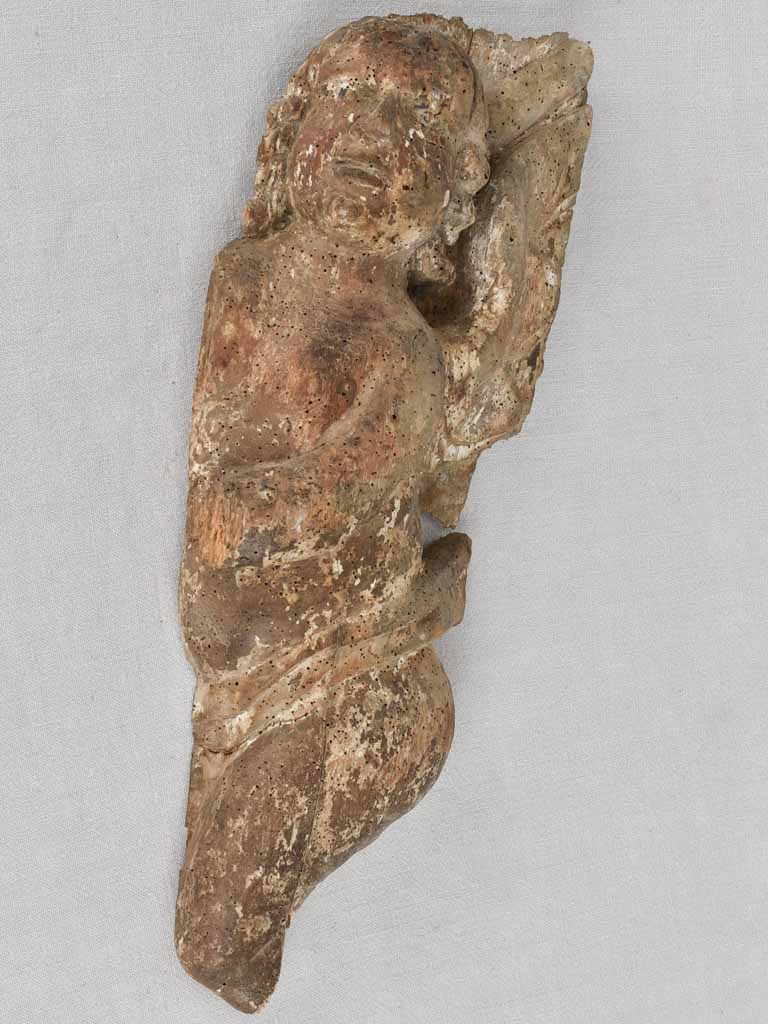 17th century boiserie angel with wing 23¼"