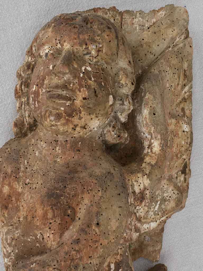 17th century boiserie angel with wing 23¼"
