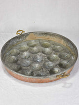 Antique French copper egg poaching pan
