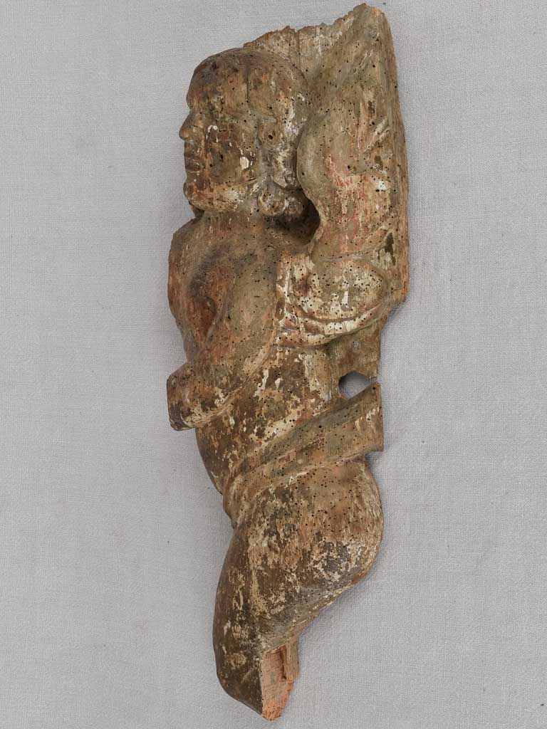 17th century boiserie angel with wing 23¼"