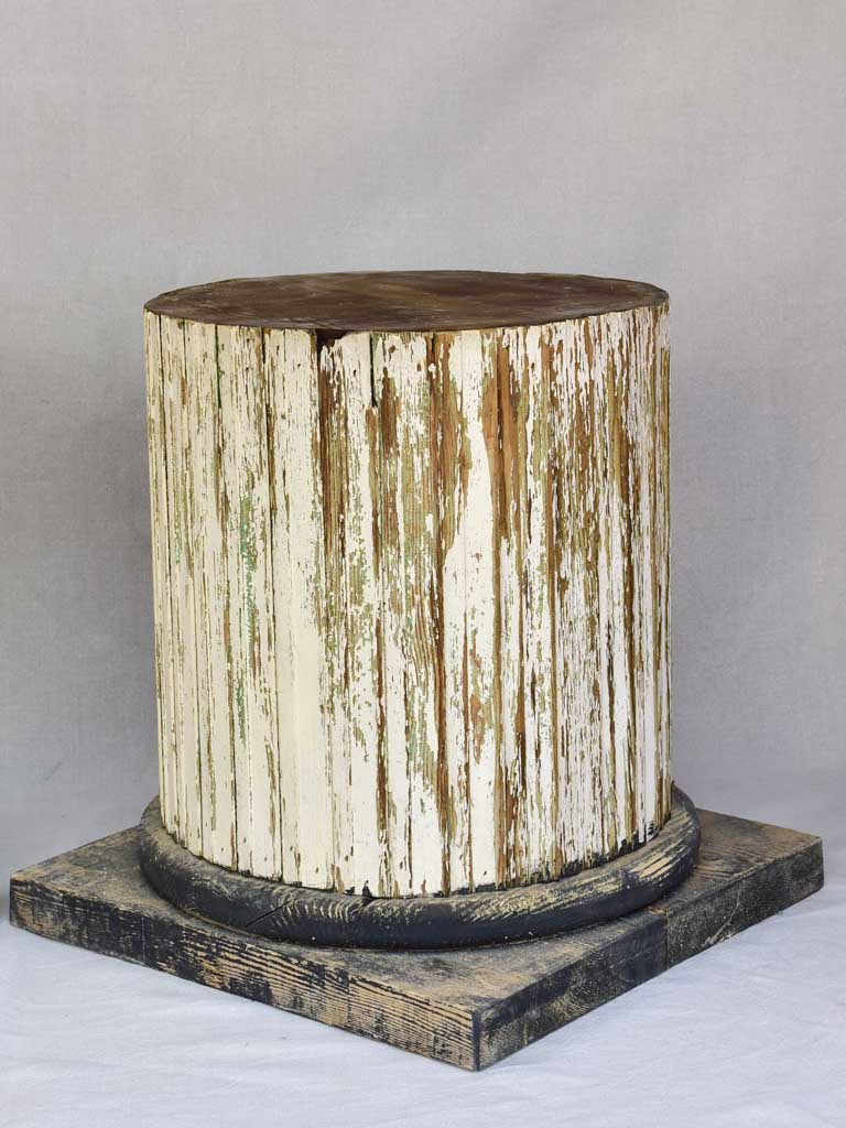 Pair of column-shaped wooden display pedestals 20½"