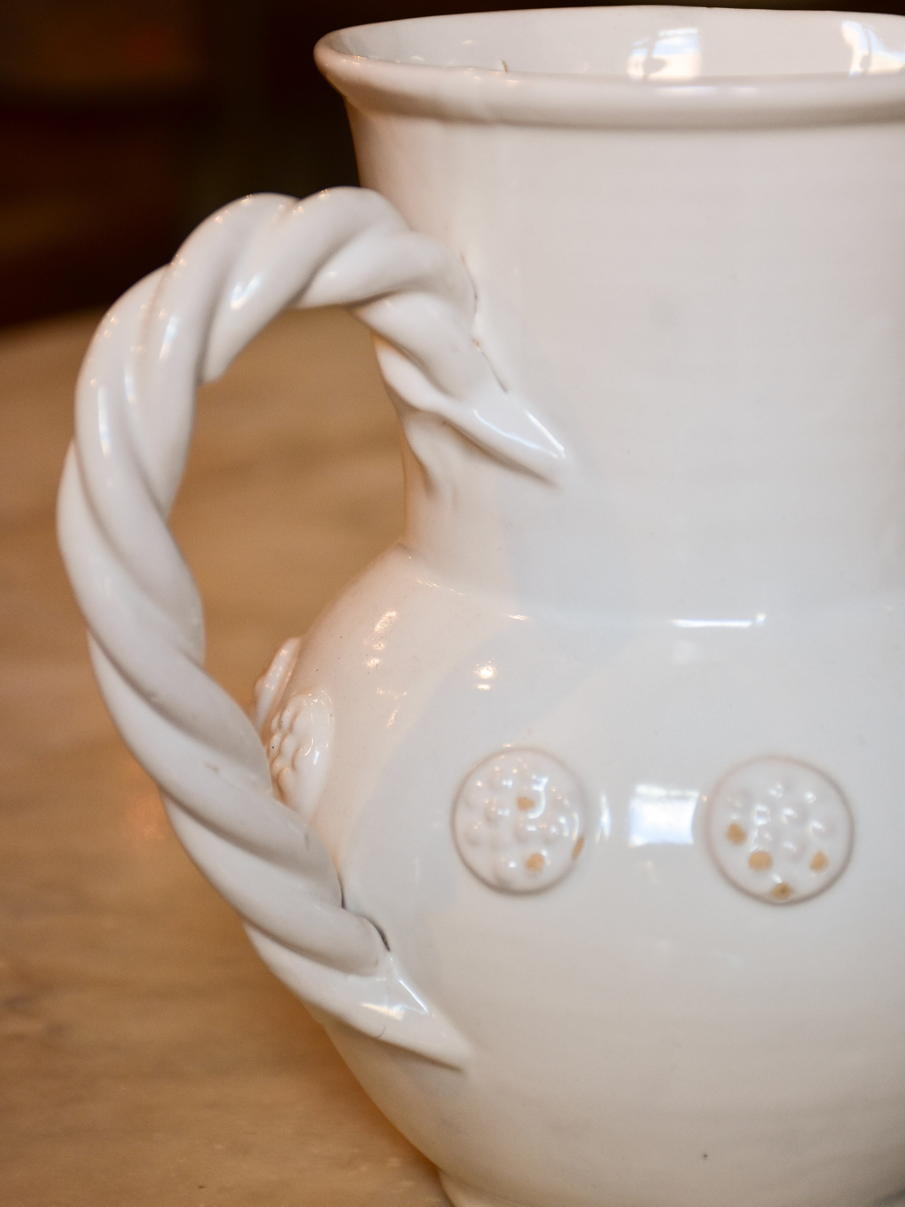Vintage Emile Tessier jug with twisted handle