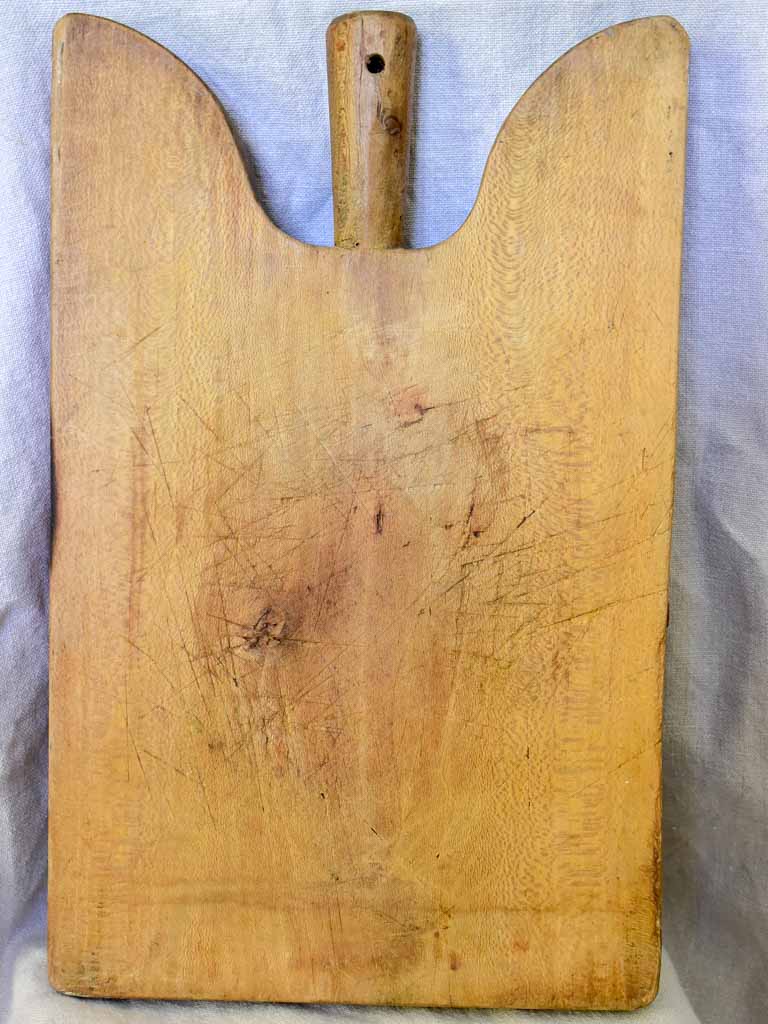 Antique French cutting board with rounded peak shoulders 17¾" x 11"