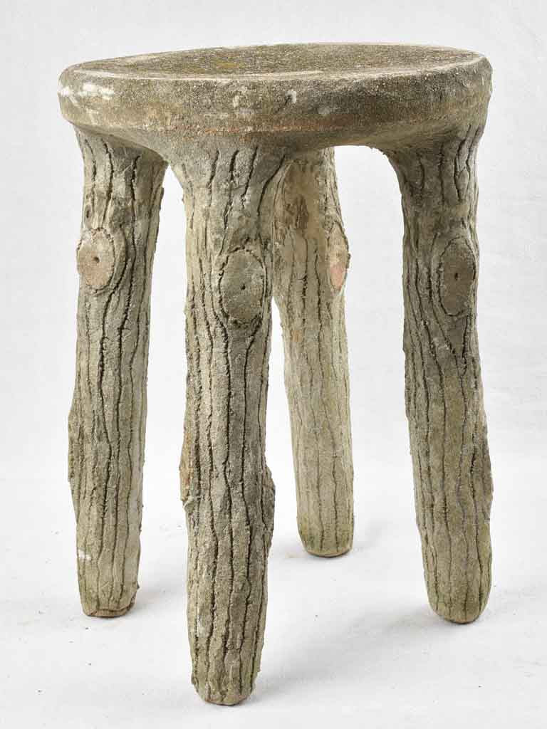 Pair of 1920's faux bois stools 19¾"