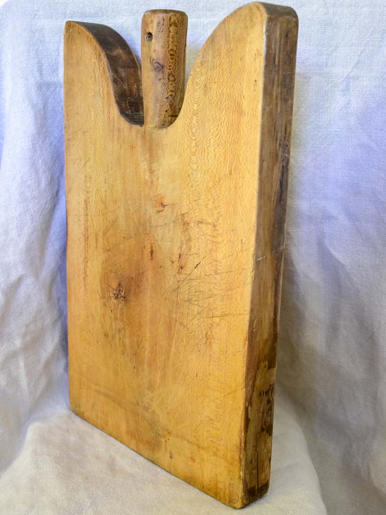 Antique French cutting board with rounded peak shoulders 17¾" x 11"