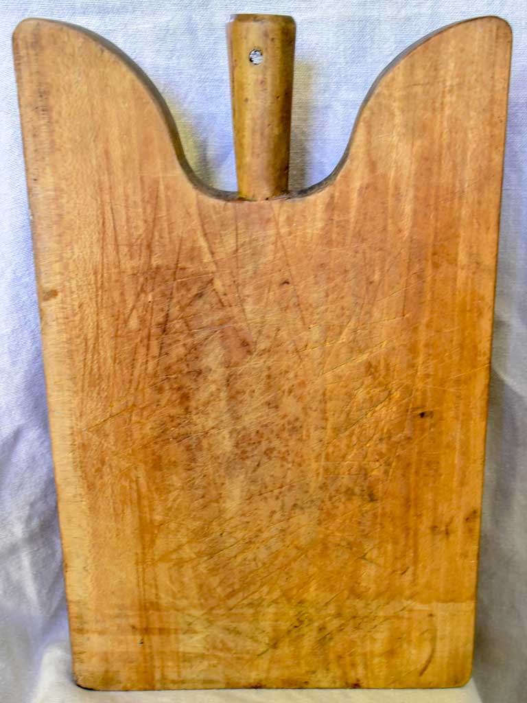 Antique French cutting board with rounded peak shoulders 17¾" x 11"