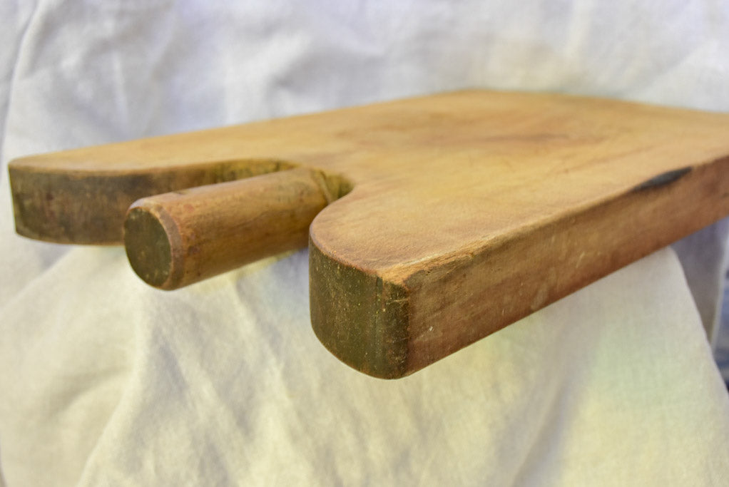 Antique French cutting board with rounded peak shoulders 17¾" x 11"