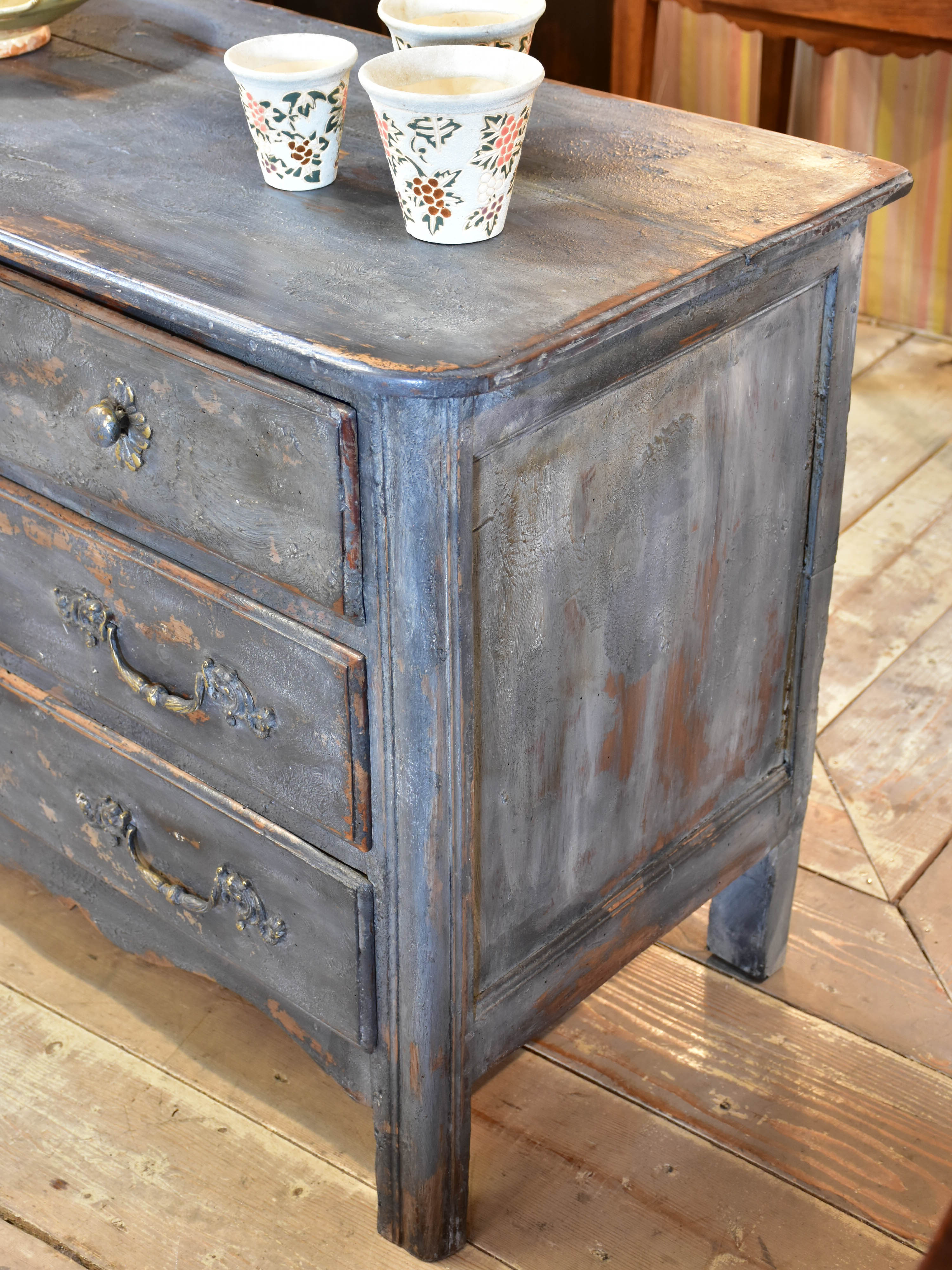 18th century Louis XIV/XV commode with blue patina