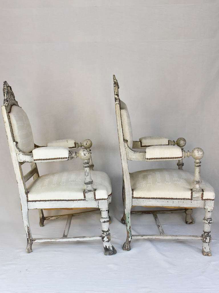 Pair of large antique French armchairs