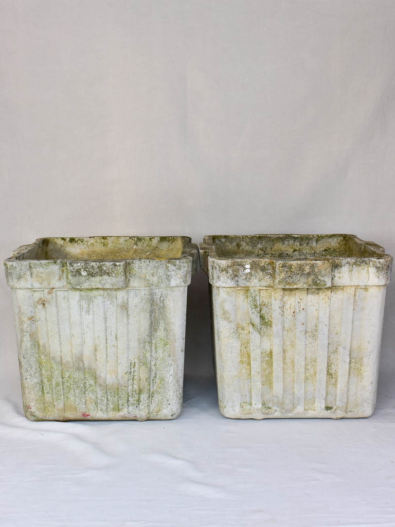 RESERVED AM Pair of large square Willy Guhl garden planters 23¾"