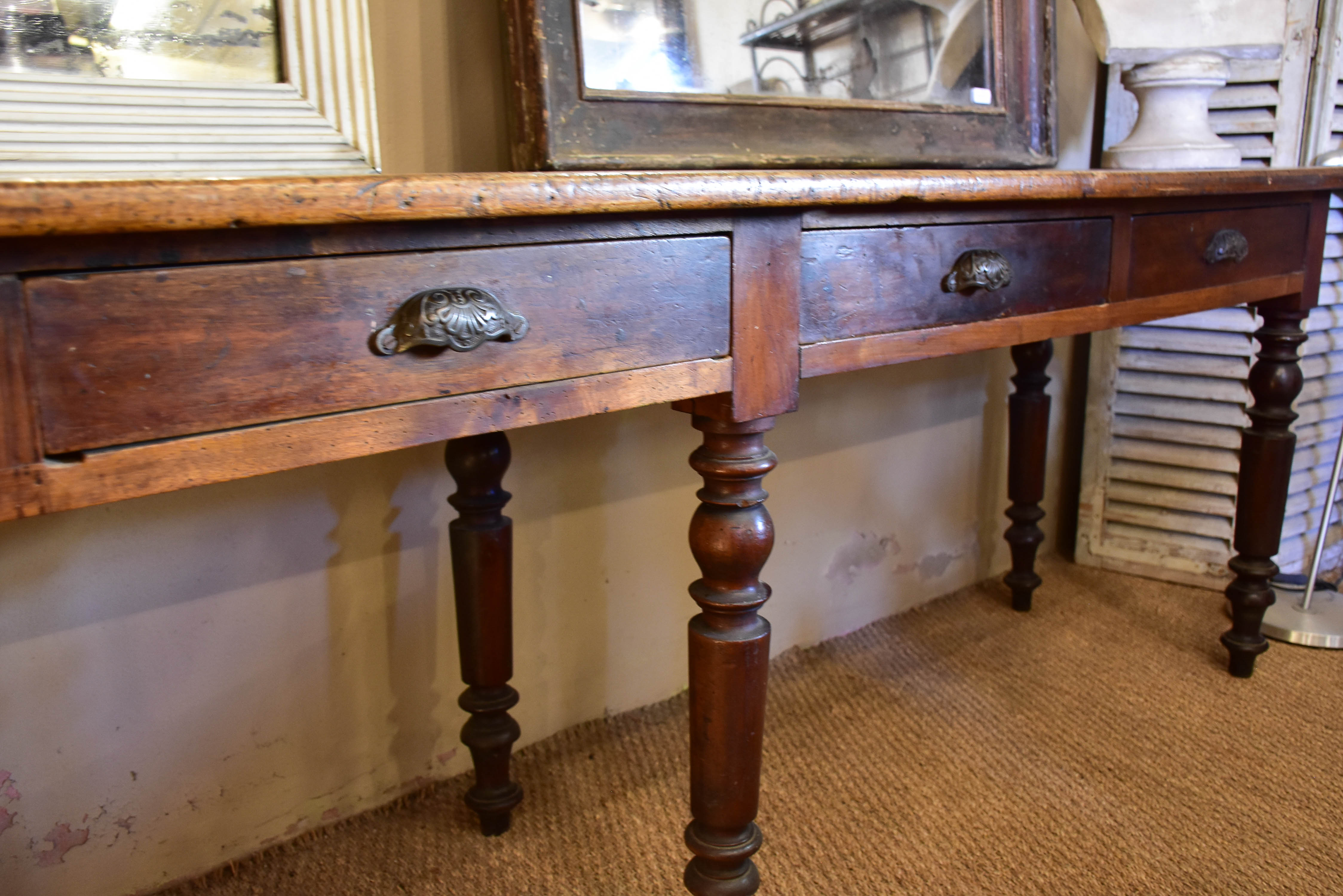 Large antique French console table from a boutique