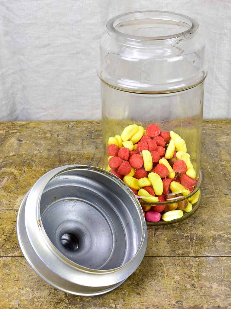 Rare antique French Pierrot Gourmand candy jar 14½""
