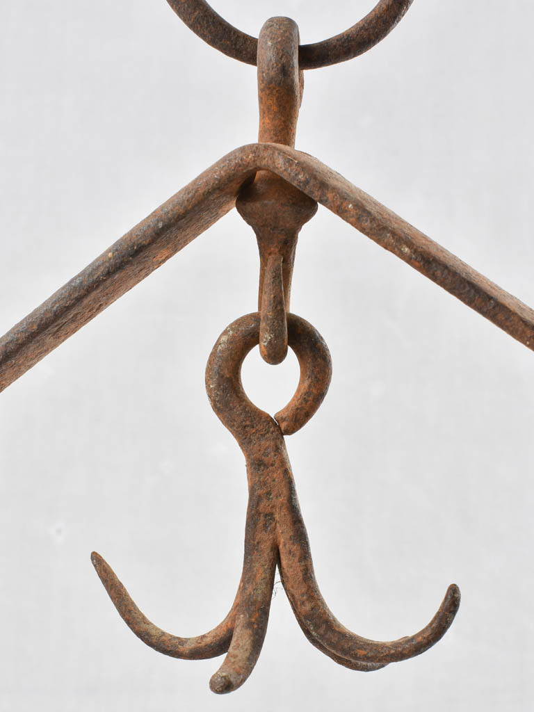 19th century hanging wrought iron charcuterie hooks 11¾"