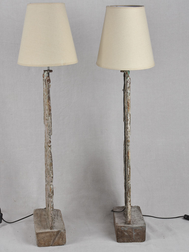 Tall/Floor lamps, salvaged material, 19th-C, 47¾"