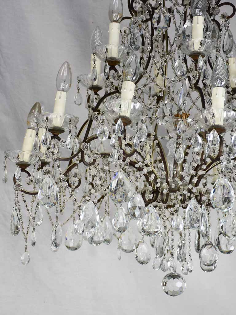 Pair of large early twentieth century Italian chandeliers with 18 lights 39½"