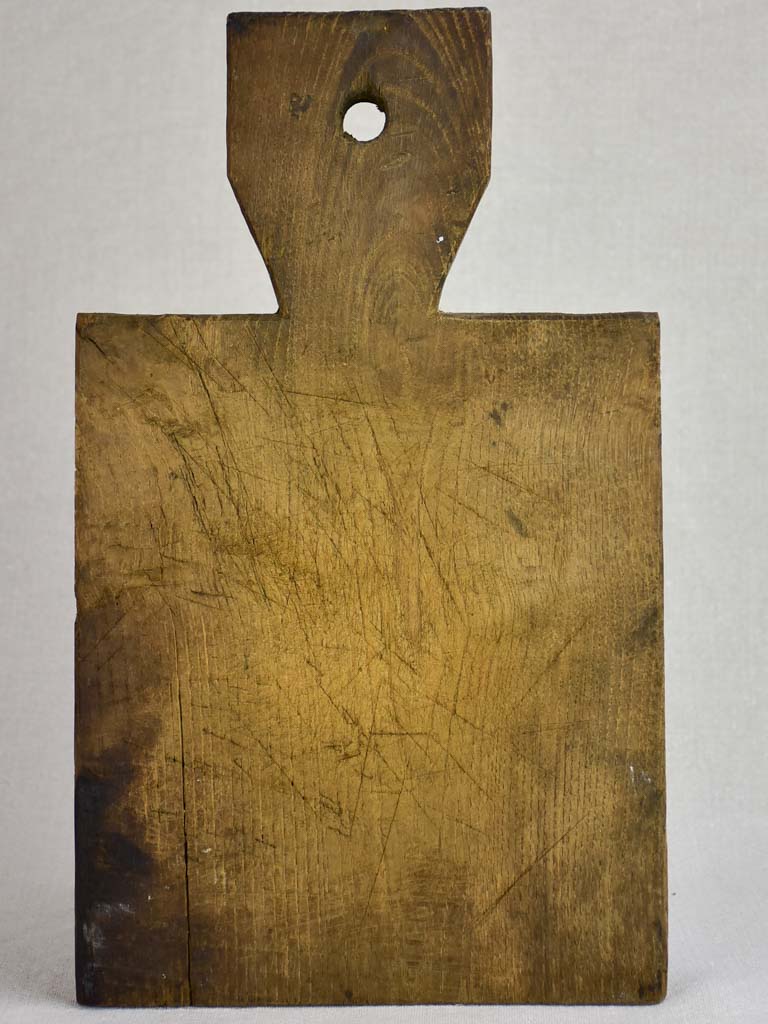 Petite antique French cutting board with broad handle 14½" x 8¾"