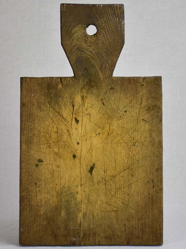 Petite antique French cutting board with broad handle 14½" x 8¾"