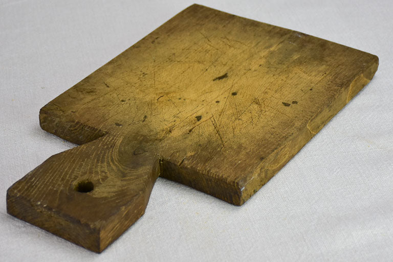 Petite antique French cutting board with broad handle 14½" x 8¾"