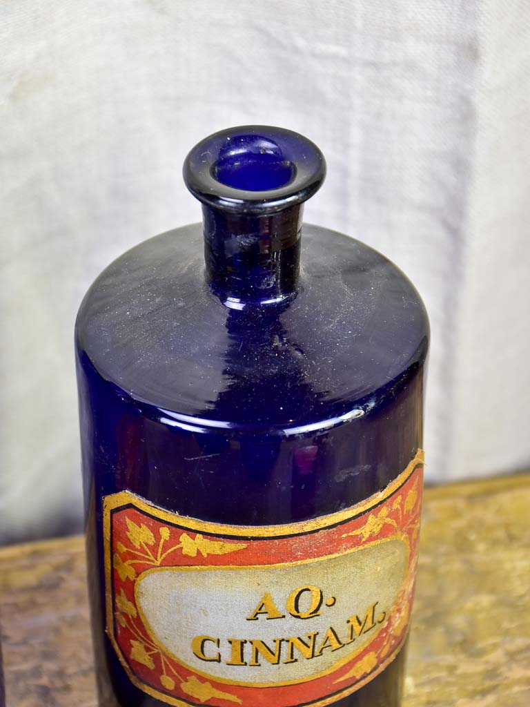 Rare collection of antique French apothecary jars - cobalt blue
