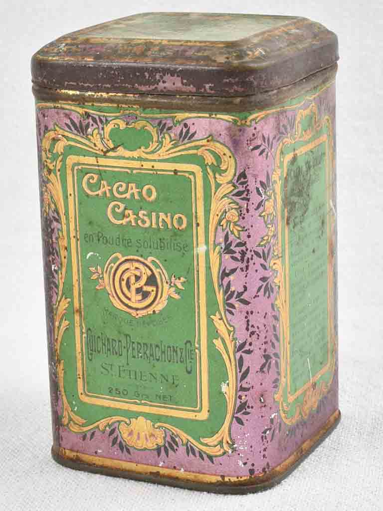 Small 1930's container for storing cocoa - Cacao Casino 5"