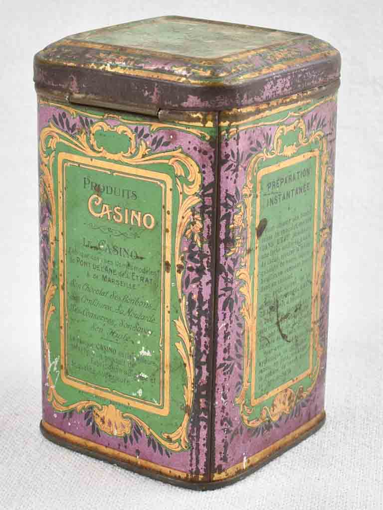 Small 1930's container for storing cocoa - Cacao Casino 5"