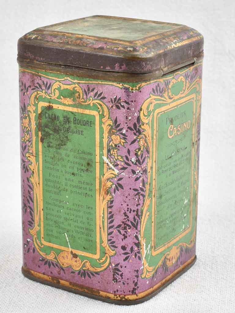 Small 1930's container for storing cocoa - Cacao Casino 5"